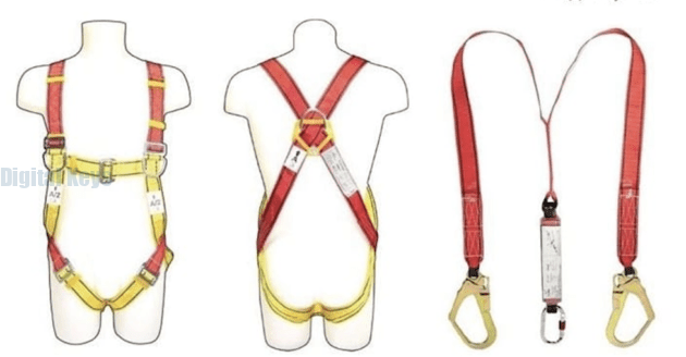 Full Body Harness With Double Shock Absorbing Lanyard