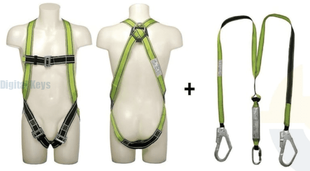 Full Body Harness With Double Shock Absorbing Lanyard