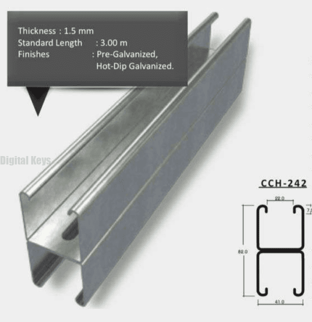 Load table for single beam with uniform (characteristic) Live- Load CCH-242